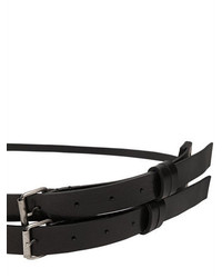 Ann Demeulemeester High Waisted Double Buckle Leather Belt