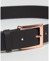 Asos Leather Rose Gold Buckle Waist And Hip Belt