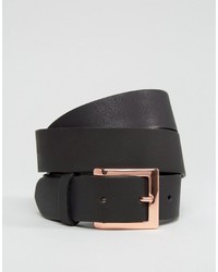 Asos Leather Rose Gold Buckle Waist And Hip Belt
