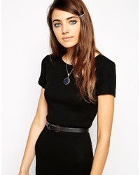 Asos Leather Waist Belt With Cross Detail