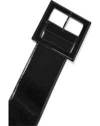 Saint Laurent Oversized Patent Leather Waist Belt Black