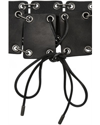 Saint Laurent Paneled Leather Waist Belt
