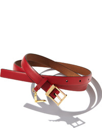 Valentino Skinny Leather V Charm Waist Belt