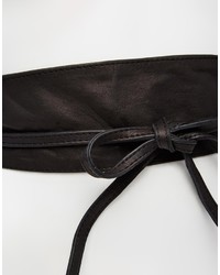 Pieces Vibs Leather Obi Waist Belt