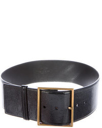 Saint Laurent Yves Patent Leather Wide Waist Belt