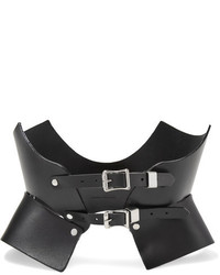 Zana Bayne Bat Cutout Studded Leather Waist Belt Black