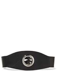 Zana Bayne Eyelet Cincher Leather Waist Belt Black