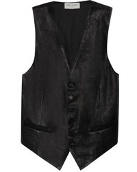 Black Leather Waistcoat
