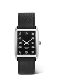 Tom Ford Timepieces 001 Stainless Steel And Pebble Grain Leather Watch