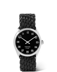 Tom Ford Timepieces 002 38mm Stainless Steel And Braided Leather Watch