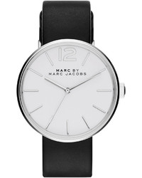 Marc by Marc Jacobs 36mm Stainless Leather Strap Watch Black