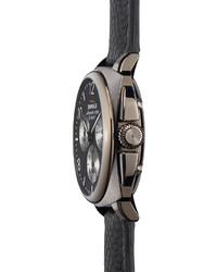 Shinola 40mm Brakeman Chronograph Leather Watch Black