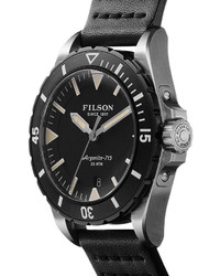 Filson 43mm Dutch Harbor Watch With Leather Strap Black