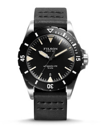 Filson 43mm Dutch Harbor Watch With Leather Strap Black