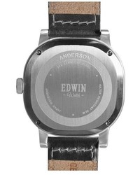 Edwin Anderson Leather Strap Watch 44mm