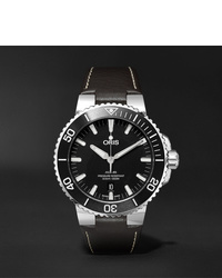 Oris Aquis 43mm Stainless Steel And Leather Watch Ref No 01 733 7730 4154 07 5 24 10eb