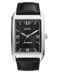 Fossil Arc 01 Rectangular Leather Watch