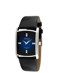 Armitron Black Leather Blue Degrade Watch