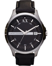 Armani Exchange Ax Leather Strap Watch 46mm