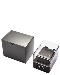 Armani Exchange Ax Smart Leather Strap Watch 38mm Black Silver