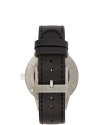 Instrmnt Black And Silver Leather Dive Watch