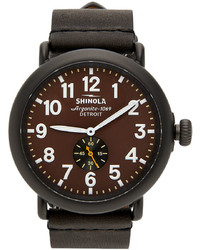 Shinola Black Burgundy The Runwell 47 Mm Watch