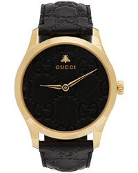 Gucci Black Gold G Timeless Gg Watch