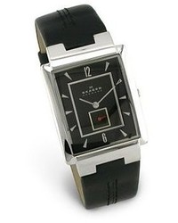 Skagen Black Leather Watch 324lslb