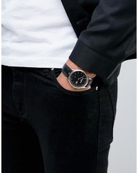 Ben Sherman Black Leather Watch With Rose Gold Detail