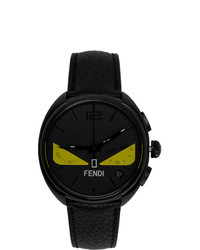 Fendi Black Moto Bag Bugs Chronograph Watch