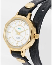 La Mer Black Single Wrap Watch