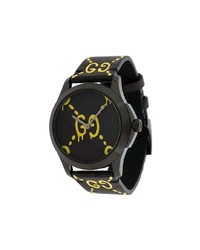 Gucci Black Yellow Ghost G Timeless Watch