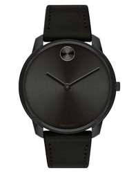Movado Bold Thin Leather Watch