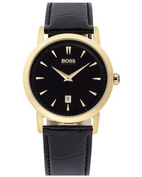 Hugo Boss Boss Round Leather Strap Watch 40mm