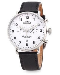 Shinola Canfield Chronograph Leather Strap Watch