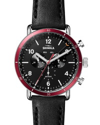 Shinola Canfield Sport Chronograph Leather Watch