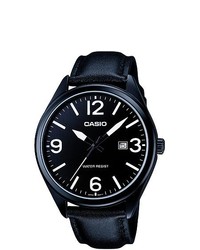 CASIO Black Leather Strap Watch