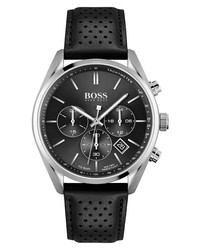 BOSS Champion Chronograph Leather Watch