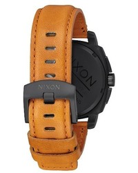 Nixon Charger Chronograph Leather Strap Watch 42mm
