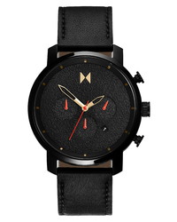 MVMT Chrono Caviar Chronograph Leather Watch