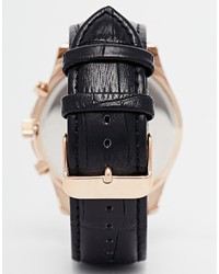 Sekonda Chronograph Mock Croc Leather Strap Watch