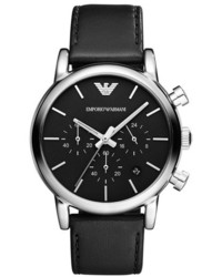 Emporio Armani Classic Chronograph Leather Strap Watch 41mm