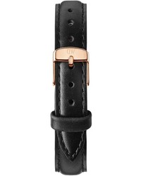 Daniel Wellington Classy Sheffield Crystal Index Leather Strap Watch 26mm Black Rose Gold