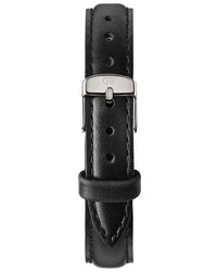 Daniel Wellington Classy Sheffield Crystal Index Leather Strap Watch 26mm Black Silver