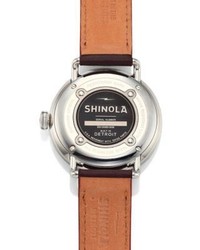 Shinola Coin Edge Leather Strap Watch