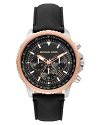 MICHAEL Michael Kors Cortlandt Chronograph Leather Watch