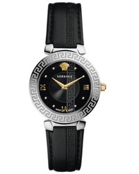 Versace Daphnis Leather Strap Watch 35mm