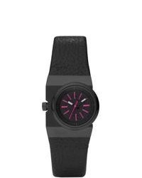 Diesel Black Pink Leather Strap Watch