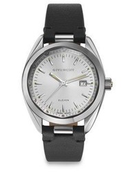 Givenchy Eleven Stainless Steel Leather Strap Watchblack