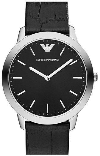 Emporio Armani Round Croc Embossed Leather Strap Watch 42mm | Where to ...
